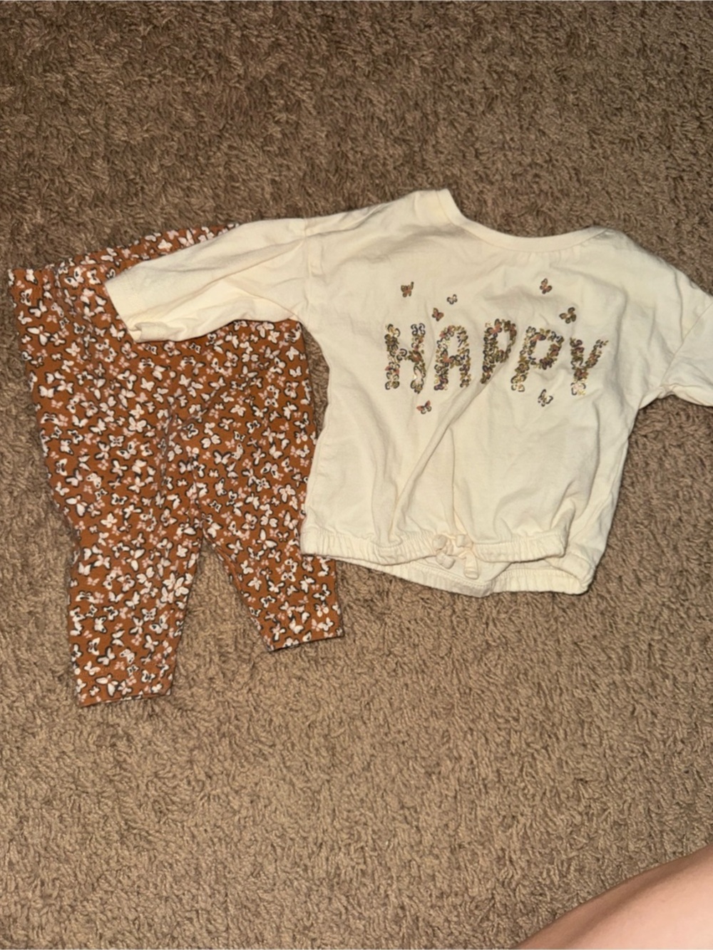 Carter's Floral Set Baby 3M Brown & White